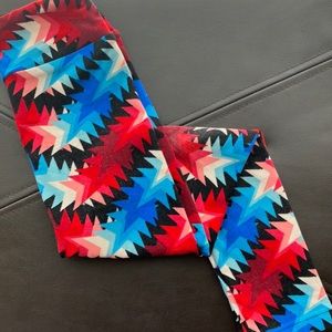 LuLaRoe Red, White and Blue Leggings;  Size S/M.